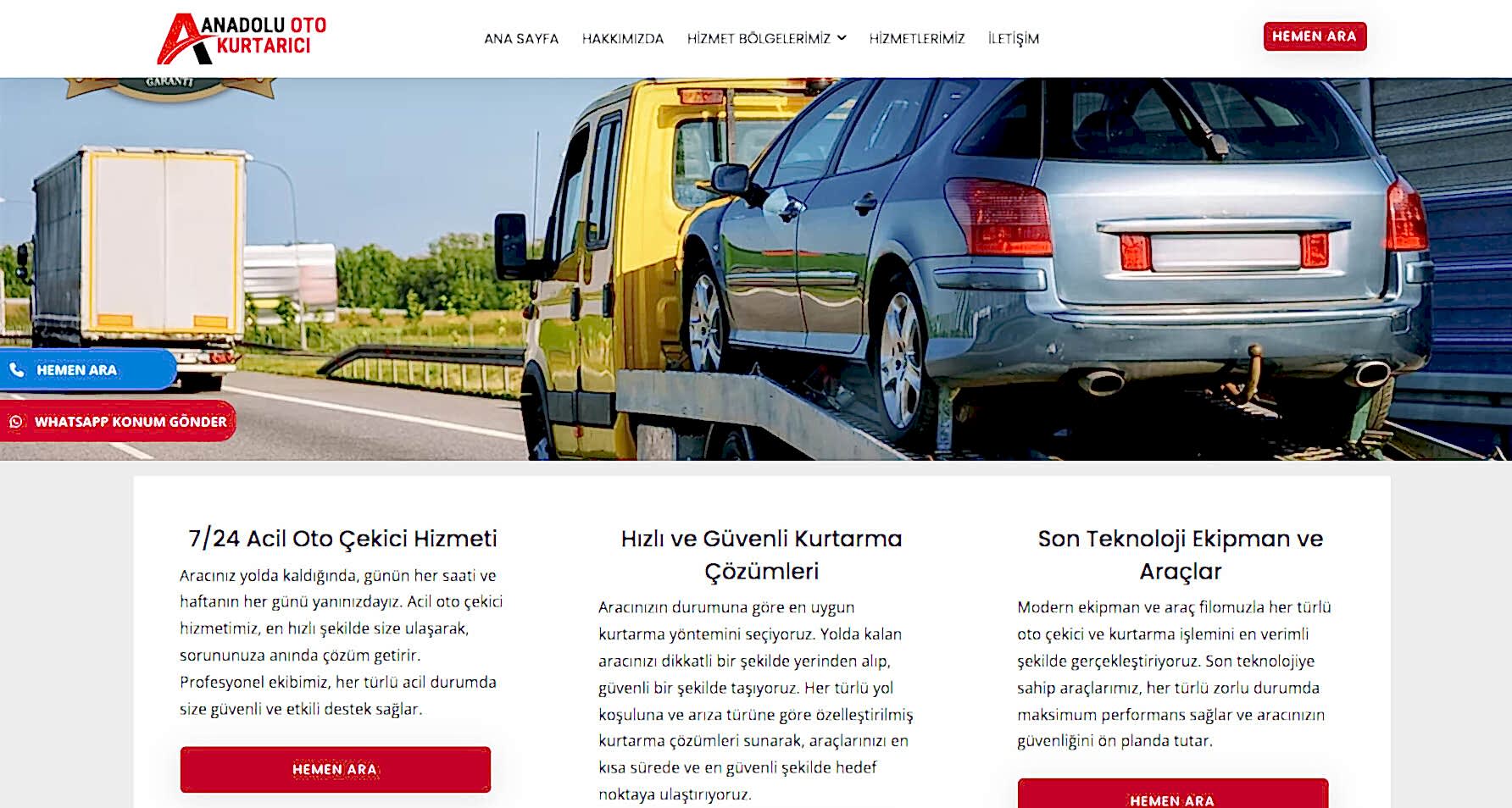 DİZAYNKENT | ANADOLU OTO KURTARICI